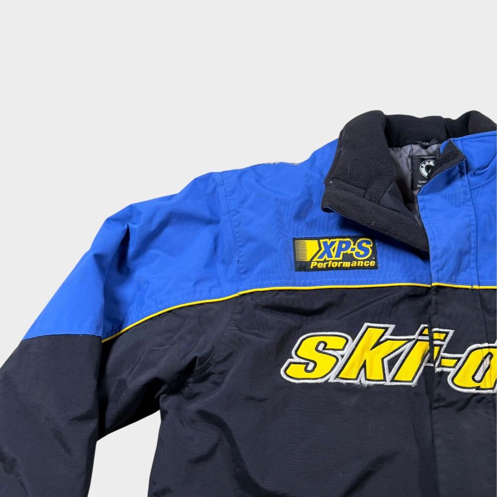 Vintage Ski-Doo Snowmobile Jacket Large Tall BRP Rotax Racing Blue Black Y2K L/T - Picture 4 of 13